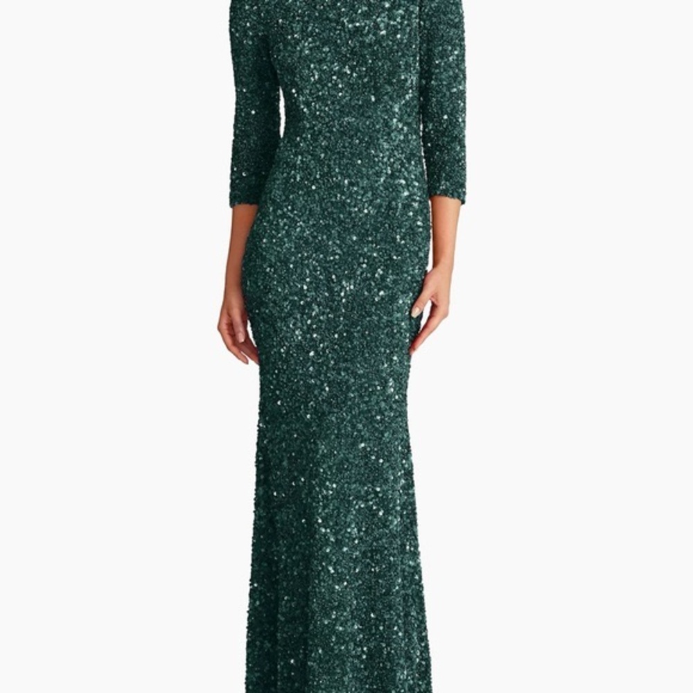 Theia Sequin Sheath Evening Gown